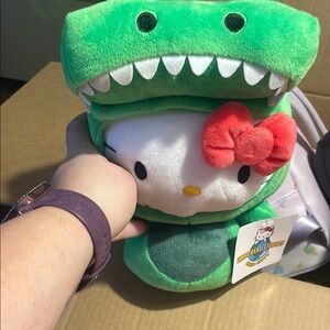 Universal Hello Kitty Dinosaur Plush Toy - Green and Red